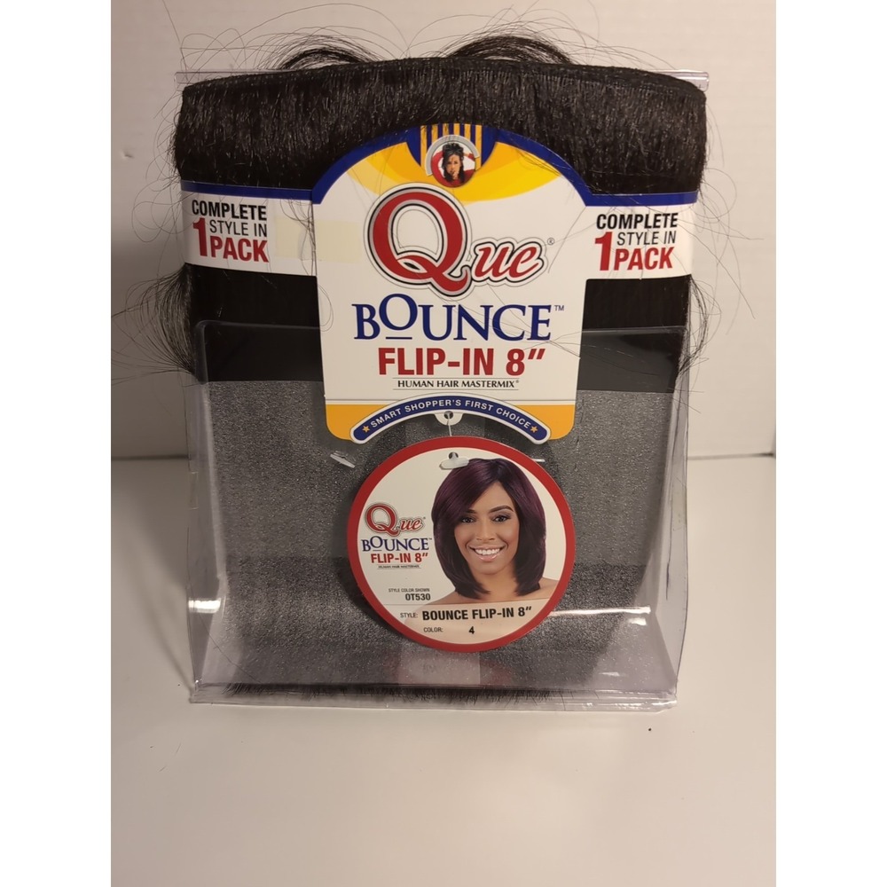 Que Bounce Flip-In 8" Human Hair Mastermix Color‎ 0T530 Color 4 NEW